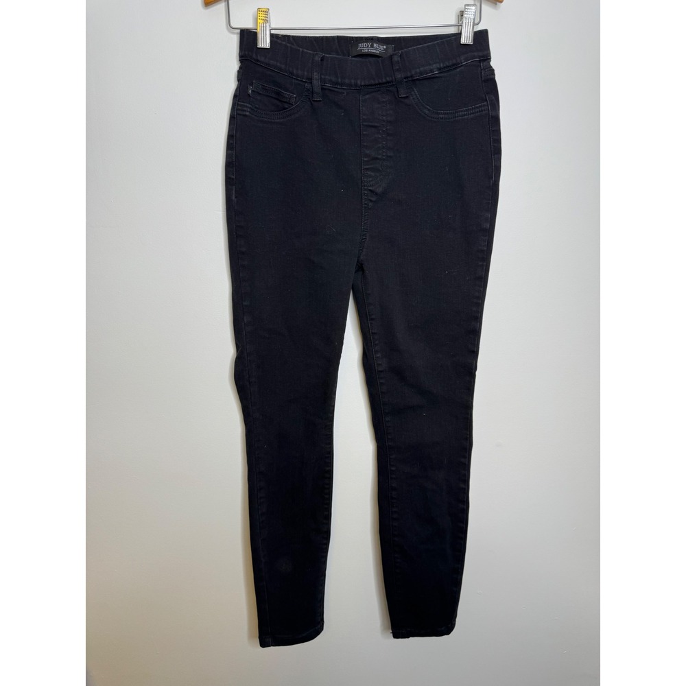 Judy Blue Pull On Skinny Jeans Womens 7/28 Black Excellent Stretch JB88581 BK